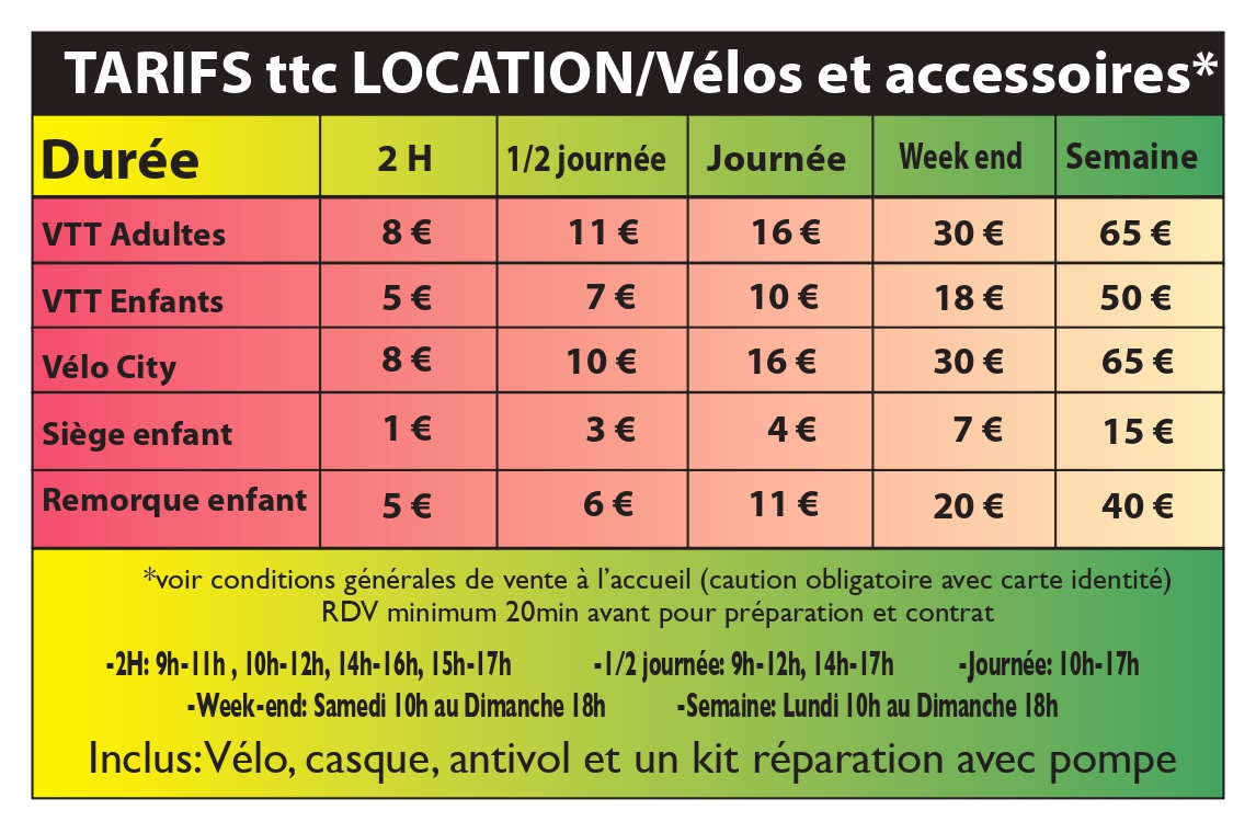 tarif vtt creysse